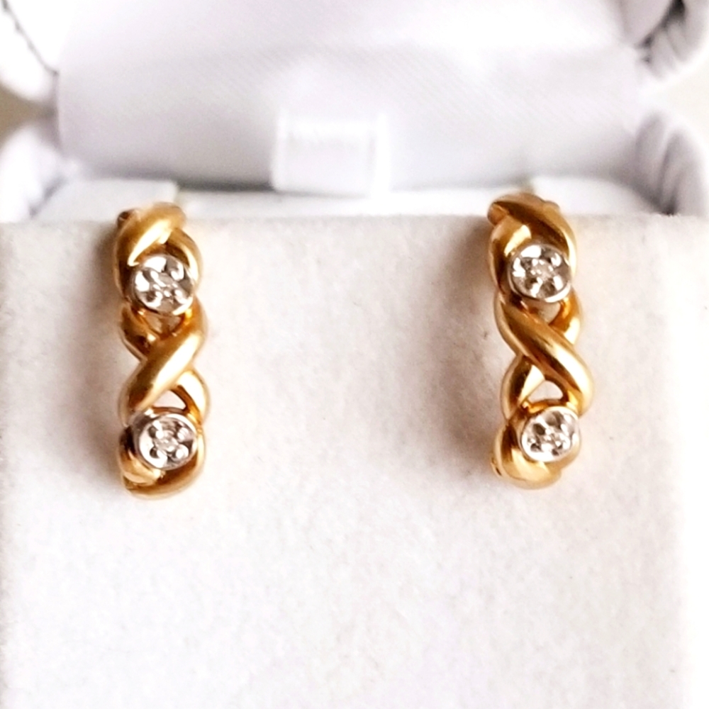 10K Gold Diamond Earrings